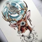 эскиз тату олень 23.02.2019 №131 - sketch tattoo deer - tatufoto.com