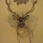 эскиз тату олень 23.02.2019 №135 - sketch tattoo deer - tatufoto.com