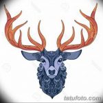 эскиз тату олень 23.02.2019 №136 - sketch tattoo deer - tatufoto.com