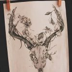 эскиз тату олень 23.02.2019 №138 - sketch tattoo deer - tatufoto.com