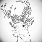 эскиз тату олень 23.02.2019 №139 - sketch tattoo deer - tatufoto.com