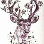 эскиз тату олень 23.02.2019 №140 - sketch tattoo deer - tatufoto.com