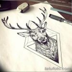 эскиз тату олень 23.02.2019 №154 - sketch tattoo deer - tatufoto.com