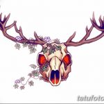 эскиз тату олень 23.02.2019 №158 - sketch tattoo deer - tatufoto.com