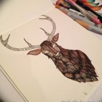 эскиз тату олень 23.02.2019 №167 - sketch tattoo deer - tatufoto.com