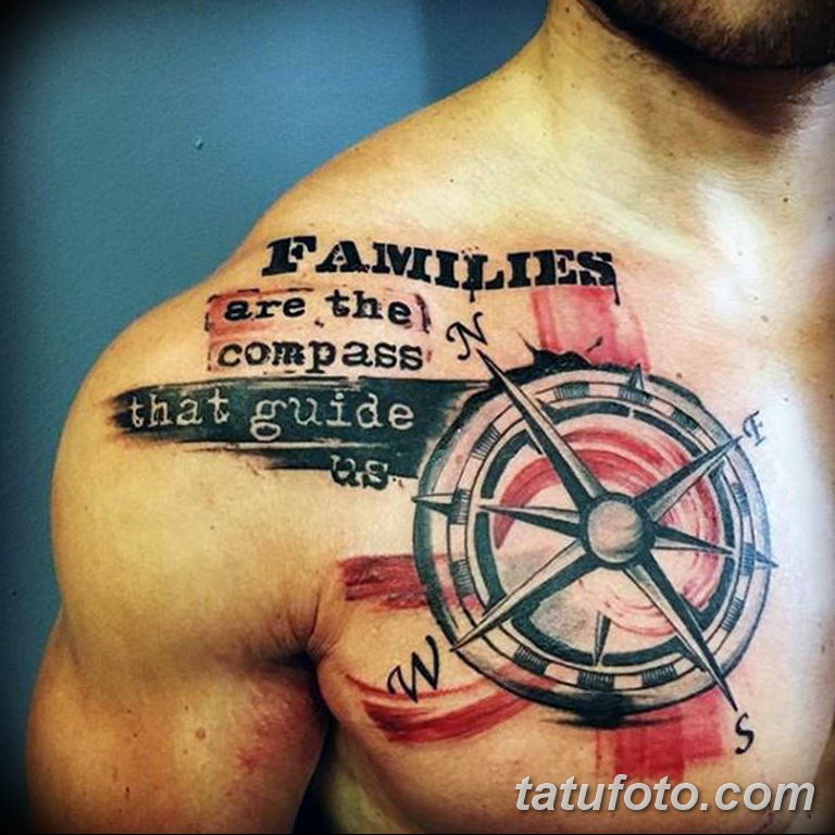 Татуировки мужские семья и компас