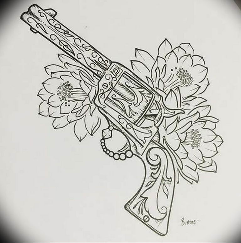 Рисунки для тату пистолет