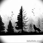 мужской эскиз тату с лесом 09.03.2019 №005 - tattoo sketches - tatufoto.com