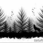 мужской эскиз тату с лесом 09.03.2019 №017 - tattoo sketches - tatufoto.com