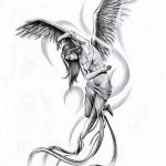 тату ангел эскизы мужские 09.03.2019 №001 - tattoo sketches - tatufoto.com
