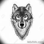Dotwork tattoo design stylized Wolf face. Hand Drawn doodle vect