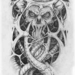 тату эскизы мужские биомеханика 09.03.2019 №003 - tattoo sketches - tatufoto.com