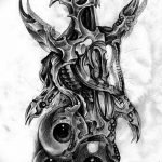 тату эскизы мужские биомеханика 09.03.2019 №028 - tattoo sketches - tatufoto.com