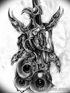 тату эскизы мужские биомеханика 09.03.2019 №028 - tattoo sketches - tatufoto.com