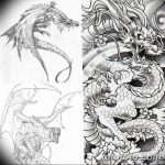 тату эскизы мужские драконы 09.03.2019 №041 - tattoo sketches - tatufoto.com