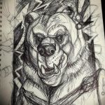 тату эскизы мужские медведь 09.03.2019 №026 - tattoo sketches - tatufoto.com