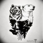 тату эскизы мужские медведь 09.03.2019 №028 - tattoo sketches - tatufoto.com