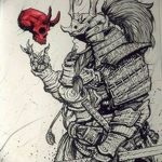 тату эскизы мужские самурай 09.03.2019 №004 - tattoo sketches - tatufoto.com