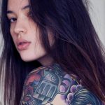 фото женской красивой татуировки 12.03.2019 №002 - girl with a tattoo - tatufoto.com