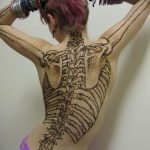 фото модель скелет тату 26.03.2019 №006 - skeleton tattoo model - tatufoto.com