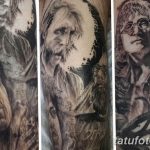 Фото тату с изображением трех женских портретов на руке. Татуировки выполнены в реалистичном стиле с детальной проработкой лиц.