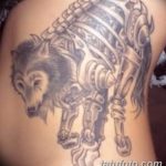 фото тату волк скелет 26.03.2019 №002 - wolf skeleton tattoo - tatufoto.com