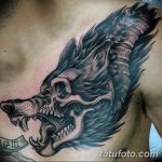фото тату волк скелет 26.03.2019 №008 - wolf skeleton tattoo - tatufoto.com