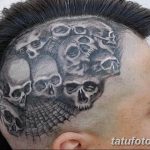 фото тату голова скелета 26.03.2019 №008 - tattoo skeleton head - tatufoto.com