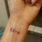 фото тату группы крови и резус 19.03.2019 №001 - blood type tattoo and rhesu - tatufoto.com