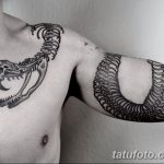 фото тату змея скелет 26.03.2019 №006 - snake skeleton tattoo - tatufoto.com