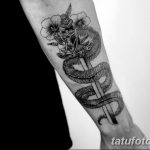 фото тату змея скелет 26.03.2019 №021 - snake skeleton tattoo - tatufoto.com