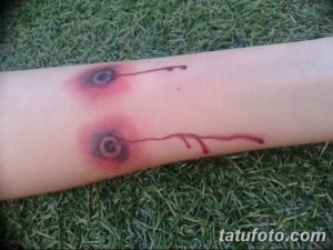 фото тату кровь на руке 19.03.2019 №025 - blood tattoo on arm - tatufoto.com