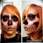 фото тату лица скелет 26.03.2019 №002 - skeleton face tattoo - tatufoto.com