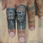 фото тату на пальцах скелет 25.03.2019 №011 - finger tattoo skeleton - tatufoto.com