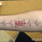 фото тату на руке группа крови 19.03.2019 №001 - arm tattoo blood type - tatufoto.com