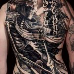 фото тату на спине скелет 25.03.2019 №014 - back tattoo skeleton - tatufoto.com