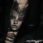 фото тату портрет женщины 16.03.2019 №050 - photo tattoo portrait a woman - tatufoto.com