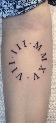 фото тату римские цифры 05.03.2019 №036 — photo tattoo roman numerals — tatufoto.com