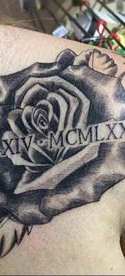 фото тату римские цифры 05.03.2019 №042 — photo tattoo roman numerals — tatufoto.com