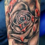 фото тату роза с кровью 19.03.2019 №001 - rose tattoo with blood - tatufoto.com