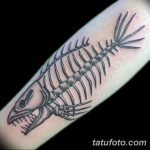 фото тату рыбий скелет 25.03.2019 №005 - fish skeleton tattoo - tatufoto.com