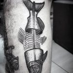 фото тату рыбий скелет 25.03.2019 №030 - fish skeleton tattoo - tatufoto.com