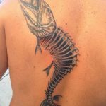 фото тату рыбий скелет 25.03.2019 №035 - fish skeleton tattoo - tatufoto.com