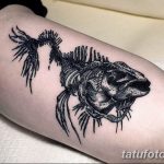 фото тату рыбий скелет 25.03.2019 №042 - fish skeleton tattoo - tatufoto.com
