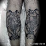 фото тату рыбий скелет 25.03.2019 №062 - fish skeleton tattoo - tatufoto.com