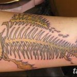 фото тату рыбий скелет 25.03.2019 №065 - fish skeleton tattoo - tatufoto.com