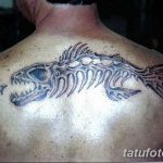 фото тату рыбий скелет 25.03.2019 №076 - fish skeleton tattoo - tatufoto.com