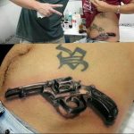 фото тату с пистолето 04.03.2019 №046 - photo tattoo with a gun - tatufoto.com