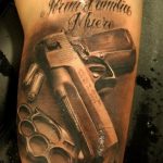 фото тату с пистолето 04.03.2019 №051 - photo tattoo with a gun - tatufoto.com
