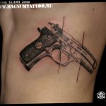 фото тату с пистолето 04.03.2019 №099 - photo tattoo with a gun - tatufoto.com